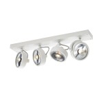 SLV 1002024 KALU, Indoor Wand- und Deckenaufbauleuchte, quad, QPAR111, weiß, 4x75 W 