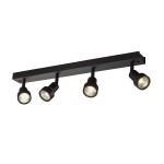 SLV 1002029 PURI, Indoor Wand- und Deckenaufbauleuchte, quad, QPAR51, schwarz, 4x50 W 