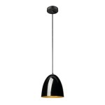 SLV 1008129 PARA CONE 20, Pendelleuchte, Pendellänge 250 cm, E27, 1x max. 60 W, schwarz / gold 