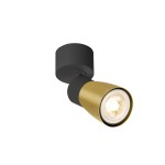 SLV 1008293 PURI 2.0 Dome, Wand- und Deckenaufbauleuchte, 1x max. 6 W GU10, schwarz / gold 