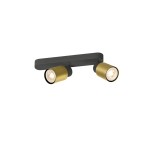 SLV 1008309 PURI 2.0 Tube, Wand- und Deckenaufbauleuchte, asymmetrisch, 2 x max. 6 W GU10, schwarz / gold 