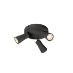 SLV 1008336 PURI 2.0 Cone, Wand- und Deckenaufbauleuchte, rund, 3 x max. 6 W GU10, schwarz 