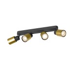 SLV 1008345 PURI 2.0 Tube, Wand- und Deckenaufbauleuchte, long, 4 x max. 6 W GU10, schwarz / gold 