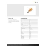 SLV 1008646 LED ST64, LED-Leuchtmittel, gold curly filament, E27, 4 W, 2000 K 