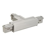 SLV 145644 EUTRAC® T-Verbinder mit Einspeisemöglichkeit, Erde innen, rechts, silbergrau 
