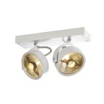 SLV 147311 KALU, Wand- und Deckenleuchte, zweiflammig, QPAR111, rund, weiß matt, max. 150 W 