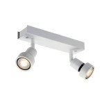 SLV 147371 PURI, Wand- und Deckenleuchte, zweiflammig, QPAR51, weiß matt, max. 100 W, mit Dekoring 