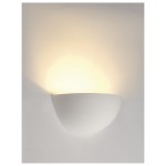 SLV 148013 PLASTRA 101, Wandleuchte, C35, halbrund, weißer Gips, max. 40 W 