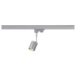 SLV 152242 BIMA, Spot für Hochvolt-Stromschiene 3Phasen, einflammig, QPAR51, rund, silbergrau, max. 50 W, inkl. 3Phasen-Adapter 
