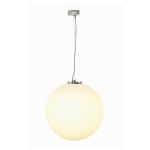 SLV 165400 ROTOBALL 50, Pendelleuchte, TC-TSE, silbergrau/weiß, Ø 50 cm, max. 24 W 