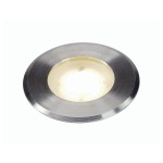SLV 228412 DASAR® FLAT 80, Outdoor Bodeneinbauleuchte, LED, 3000 K, IP67, rund, edelstahl gebürstet, 3,5 W 