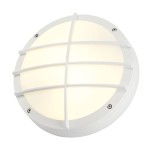 SLV 229081 BULAN GRID, Outdoor Wand- und Deckenleuchte, TC-TSE, IP55, rund, weiß, max. 50 W 