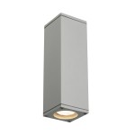 SLV 229532 THEO UP/DOWN, Outdoor Wandleuchte, QPAR51, IP44, eckig, up/down, silbergrau, max. 70 W 