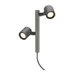 SLV 233185 MYRA SPOT, Outdoor Spiessleuchte, zweiflammig, LED GU10 51 mm, IP44, anthrazit, 18 W 
