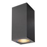 SLV 234505 BIG THEO FLOOD UP/DOWN, Outdoor Wandleuchte, zweiflammig, LED, 3000 K, Flood up/down, anthrazit, B/H/T 13/27,5/13,5 cm 