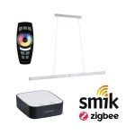 Paulmann 5169 Preisattraktives Starterset Zigbee 3.0 Smart Home smik Gateway mit Fernbedienung + LED Pendelleuchte Aptare 2700K 1200lm 18W Weiß#Anthrazit dimmbar 