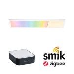 Paulmann 5170 Preisattraktives Starterset Zigbee 3.0 Smart Home smik Gateway + LED Panel Amaris 72x84mm 35W 2500lm RGBW+ Weiß#Anthrazit dimmbar 