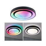Paulmann 705.45 LED Deckenleuchte Rainbow mit Regenbogeneffekt RGBW+ 1500lm 230V 38,5W dimmbar Schwarz#Weiß 
