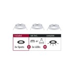 Paulmann 924.80 Einbauleuchte Choose Basisset starr IP44 rund 78mm max. 3x10W 230V dimmbar Weiß matt 