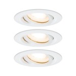 Paulmann 928.98 LED Einbauleuchte Nova Plus Basisset schwenkbar IP65 rund 93mm 30° GU10 3x7W 3x460lm 230V dimmbar 2700K Weiß matt 