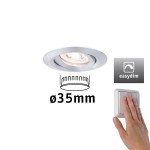 Paulmann 929.74 LED Einbauleuchte Easy Dim Nova Mini Plus Coin Einzelleuchte schwenkbar rund 66mm 15° Coin 4,2W 300lm 230V dimmbar 2700K Alu 