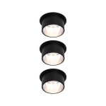 Paulmann 933.83 LED Einbauleuchte 3-Step-Dim Gil Coin Basisset IP44 rund 68mm Coin 3x6W 3x470lm 230V dimmbar 2700K Schwarz matt#Eisen gebürstet 