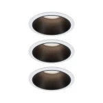 Paulmann 934.02 LED Einbauleuchte 3-Step-Dim Cole Coin Basisset IP44 rund 88mm Coin 3x6W 3x470lm 230V dimmbar 2700K Weiß#Schwarz matt 