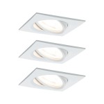 Paulmann 934.36 LED Einbauleuchte Nova Basisset schwenkbar eckig 84x84mm 50° GU10 3x6,5W 3x460lm 230V 2700K Weiß matt 