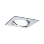 Paulmann 934.37 LED Einbauleuchte Nova schwenkbar eckig 84x84mm 50° GU10 6,5W 460lm 230V 2700K Alu gedreht 