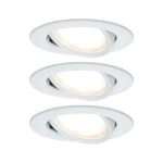Paulmann 934.49 LED Einbauleuchte Nova Coin Basisset schwenkbar rund 84mm 50° Coin 3x6W 3x470lm 230V 2700K Weiß matt 