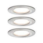 Paulmann 934.58 LED Einbauleuchte Nova Coin Basisset starr IP44 rund 78mm Coin 3x6W 3x470lm 230V 2700K Eisen gebürstet 