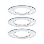 Paulmann 934.63 LED Einbauleuchte Nova Coin Basisset starr IP44 rund 78mm Coin 3x6W 3x470lm 230V 2700K Chrom 