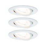 Paulmann 934.67 LED Einbauleuchte 3-Step-Dim Nova Basisset schwenkbar rund 84mm 50° GU10 3x6,5W 3x460lm 230V dimmbar 2700K Weiß matt 