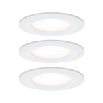 Paulmann 934.78 LED Einbauleuchte 3-Step-Dim Nova Basisset starr IP44 rund 78mm GU10 3x6,5W 3x460lm 230V dimmbar 2700K Weiß matt 
