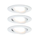Paulmann 934.85 LED Einbauleuchte 3-Step-Dim Nova Coin Basisset schwenkbar rund 84mm 50° Coin 3x6W 3x470lm 230V dimmbar 2700K Weiß matt 