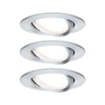 Paulmann 934.87 LED Einbauleuchte 3-Step-Dim Nova Coin Basisset schwenkbar rund 84mm 50° Coin 3x6W 3x470lm 230V dimmbar 2700K Alu gedreht 