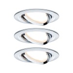 Paulmann 934.88 LED Einbauleuchte 3-Step-Dim Nova Coin Basisset schwenkbar rund 84mm 50° Coin 3x6W 3x470lm 230V dimmbar 2700K Chrom 