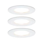 Paulmann 938.70 LED Einbauleuchte Nova Plus Coin Basisset starr IP44 rund 78mm Coin 3x6W 3x470lm 230V dimmbar 2700K Weiß matt 