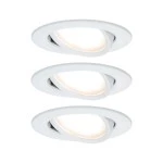 Paulmann 938.75 LED Einbauleuchte Nova Plus Coin Basisset schwenkbar rund 84mm 50° Coin 3x6W 3x470lm 230V dimmbar 2700K Weiß matt 