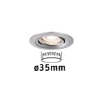 Paulmann 942.94 LED Einbauleuchte Nova Mini Coin Einzelleuchte schwenkbar rund 66mm 15° Coin 4W 310lm 230V 2700K Eisen gebürstet 