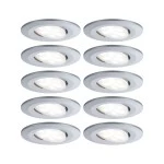 Paulmann 999.23 LED Einbauleuchte Calla Basisset schwenkbar IP65 rund 90mm 30° 10x6W 10x530lm 230V 4000K Chrom matt 