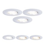 Paulmann 999.35 LED Einbauleuchte Calla Basisset schwenkbar IP65 rund 90mm 30° 3x5W 3x400lm 230V White Switch Weiß matt 