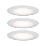 Paulmann 999.40 Premium LED Einbauleuchte Suon Basisset IP44 rund 90mm 3x5W 3x450lm 230V dimmbar 2700K Satin#Weiß 