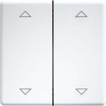 Eltako DW-FT55-wg+2P Doppelwippe lasergraviert für 55x55mm reinweiß glänzend 30000985 