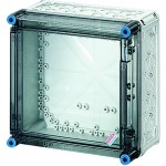 Hensel Mi 0220 Mi-Leergehäuse, Einbaumaße 275x275x115 mm, transp. Scharnierdeckel 