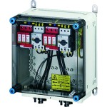 Hensel Mi PV 2222 PV-Generatoranschlusskasten, mit ÜSE, 2xPV-Strang auf 2xWR-Eing. mit Schalter 