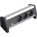 BACHMANN 339.1002 DESK 3x Schutzkontakt, mit Haltewinkeln 