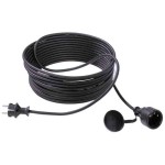 BACHMANN 343.177 Extension 3G1,5mm², H07RR-F Gummi Schutzkontakt, schwarz, 25 m 