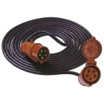 BACHMANN 348.171 Extension 5G6mm² schwarz, H07RN-F CEE 16A rot 400V, 10 m 