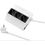 BACHMANN 500.000 PEGGY Aufklemmsteckdosenleiste 3x Schutzkontakt, weiß, 3 m 